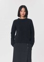 Fleece Sweater heather grey with a twisted turtleneck Gray grey TARA JARMON US