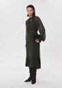Romana dress long khaki dress with tie collar Khaki TARA JARMON US