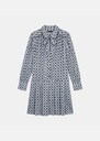 Ravella Dress short blue printed lavallière Cloud TARA JARMON US