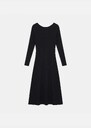 Roselene Knit Dress black flared mid-length dress with long sleeves Black TARA JARMON US