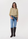 Top Tomaso printed with a lavallière collar Vanilla TARA JARMON US