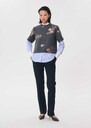 Top Thelma short anthracite dress with floral embroidery Grey TARA JARMON US