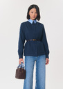 Veronica Jacket right navy blue Denim TARA JARMON US