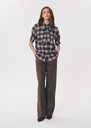 Carla shirt tonka and beige checkered lavallière Tonka TARA JARMON US
