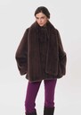 Molly Coat faux fur with integrated scarf Off-white, Tonka TARA JARMON US
