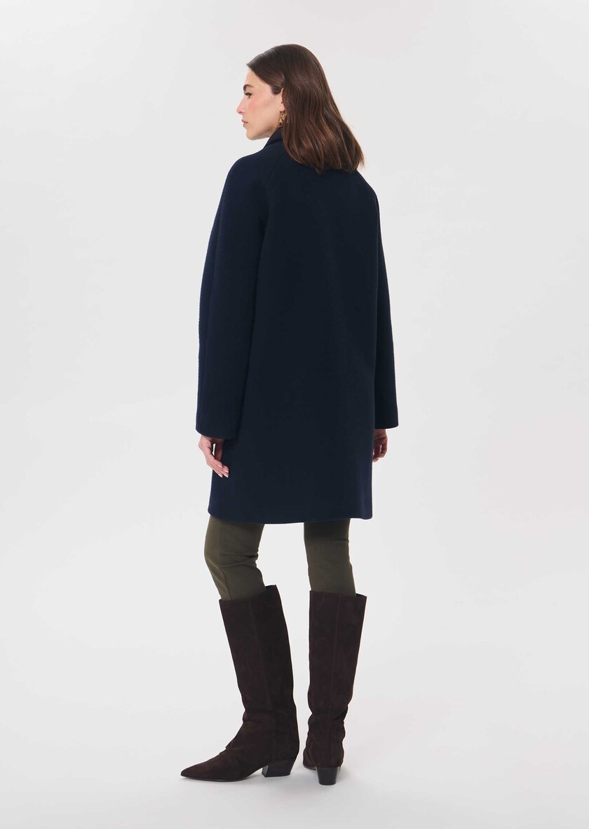 Maryline coat navy blue with patch pockets Night TARA JARMON US