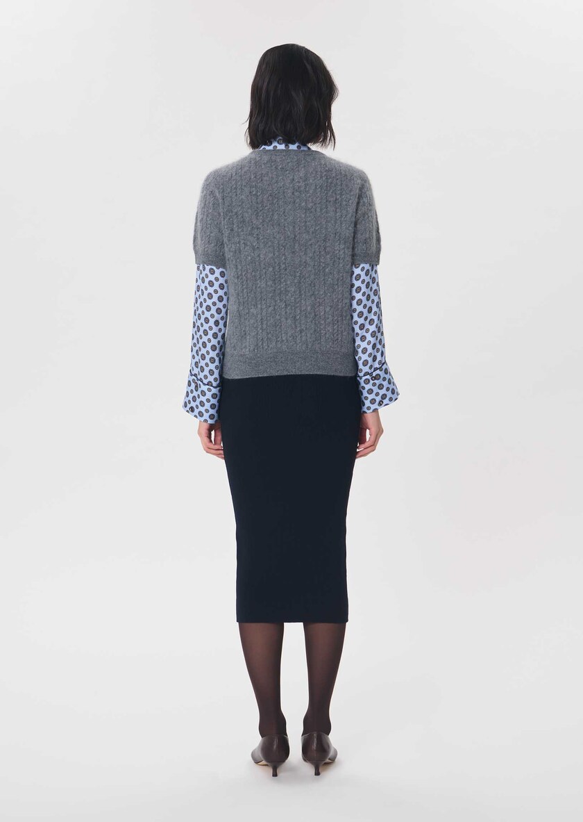 Pamela Sweater heather grey short-sleeved Gray grey TARA JARMON US