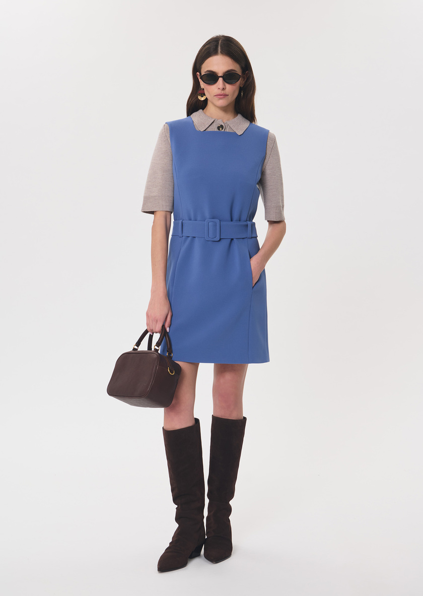 Riou Dress sleeveless belted denim Denim TARA JARMON US