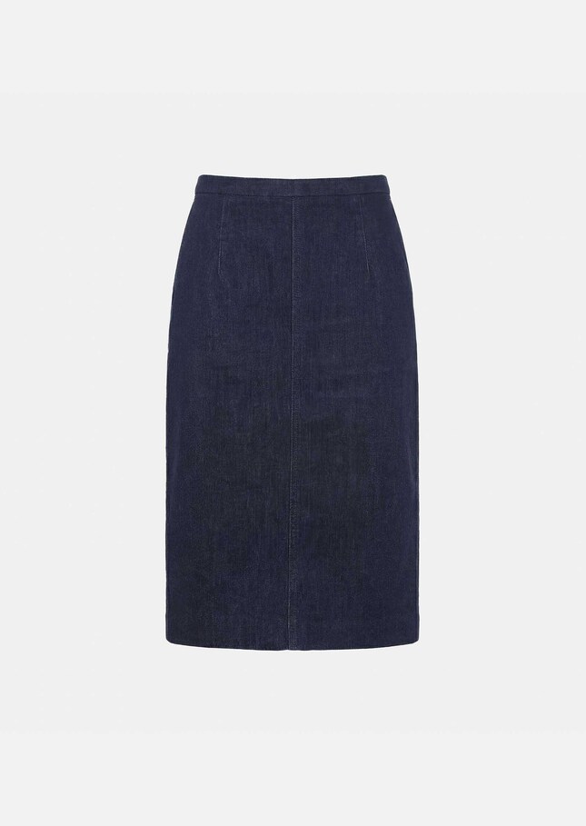 Jane Skirt midi in raw blue denim Brut TARA JARMON US