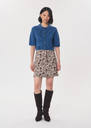 Jim Skirt short beige dress in brown floral jacquard Off-white TARA JARMON US