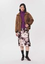 Jacob skirt fig-shaped pencil with beige floral print Fig TARA JARMON US
