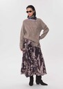 Johanna skirt midi flared fig-colored dress in flowing satin Fig TARA JARMON US