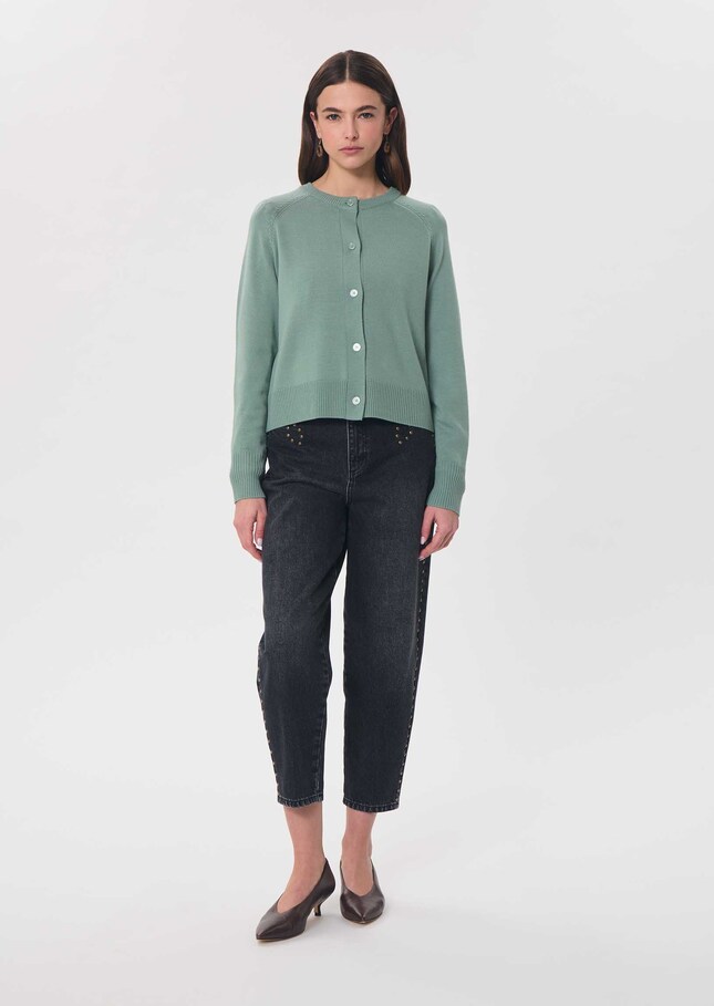 Giulia vest round neck Céladon TARA JARMON US