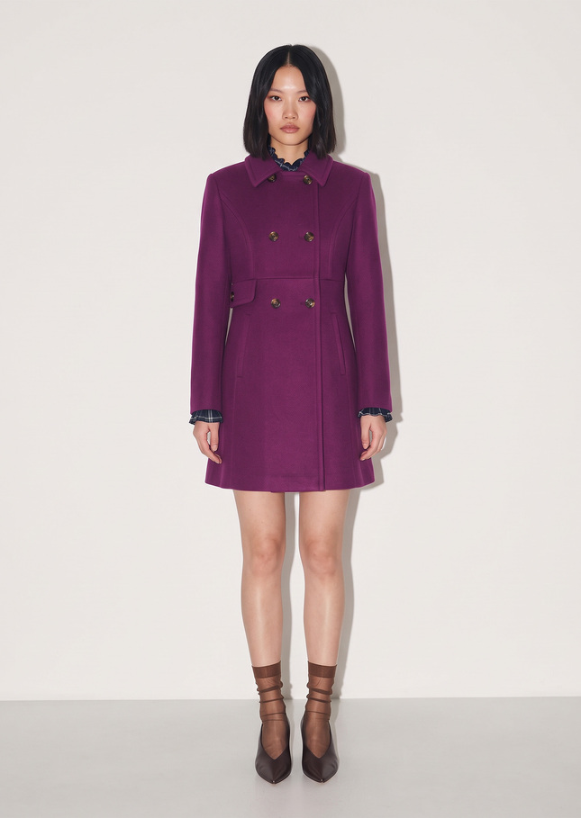 Martha Coat ripe cross belted Mûre TARA JARMON US