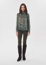 Top Titian printed with a lavallière collar Aqua TARA JARMON US