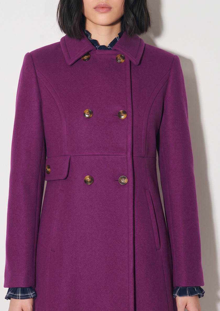 Martha Coat ripe cross belted Mûre TARA JARMON US
