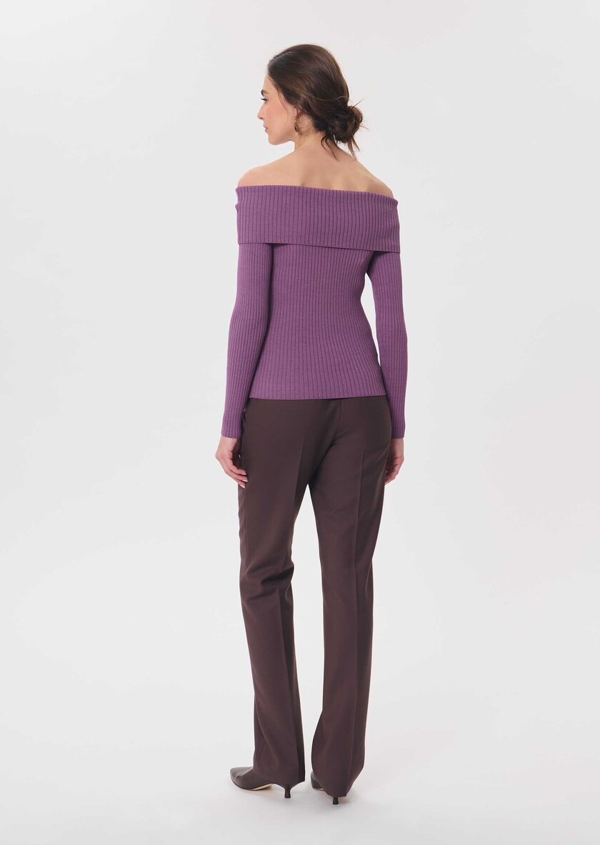 Philippine sweater purple boat neck Pourpre TARA JARMON US