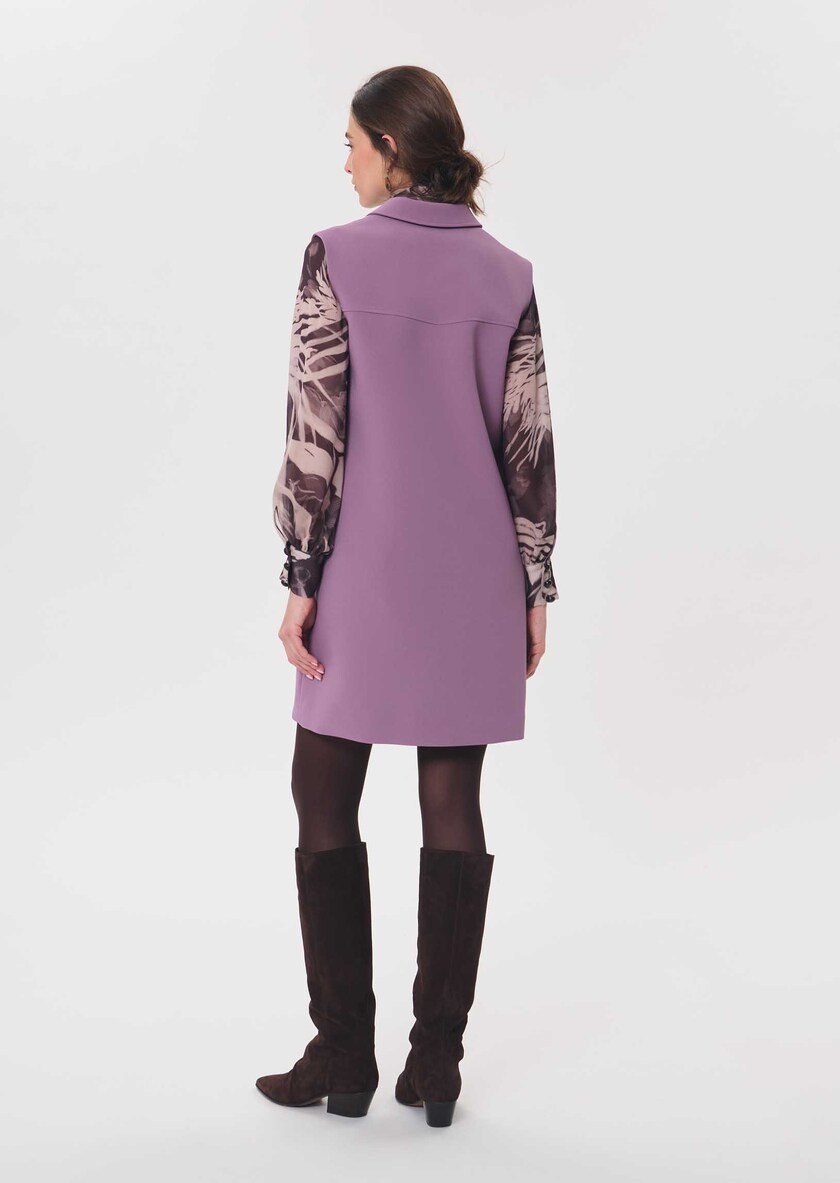 Riffi Dress short purple dress with contrasting collar Pourpre TARA JARMON US